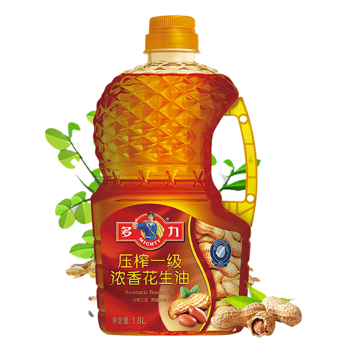 多力浓香花生油1.8升超市商品白底图免抠实物摄影png格式图片透明底