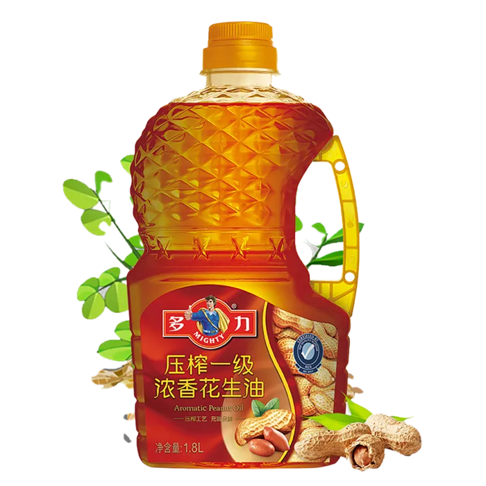 多力浓香花生油1.8升超市商品白底图免抠实物摄影png格式图片透明底