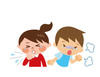 生病打喷嚏流泪的儿童单层免抠素材