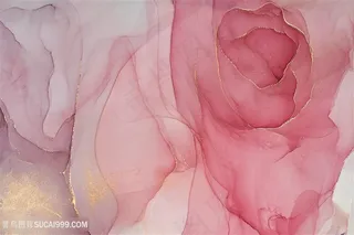 玫瑰金粉水彩晕染画芯背景图片