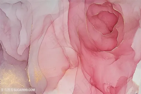 玫瑰金粉水彩晕染画芯背景图片 玫瑰金粉水彩晕染画芯背景图片