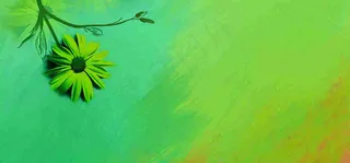 绿色简约绿植绿叶手绘插画笔墨意境