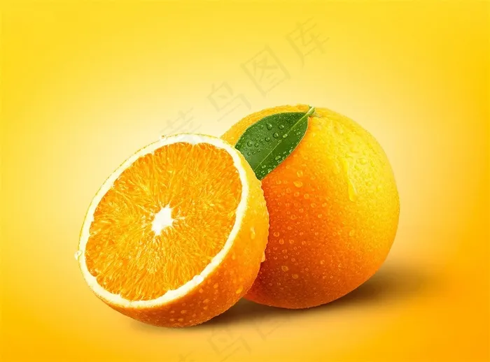 带水珠切开的脐橙图片壁纸水果图片