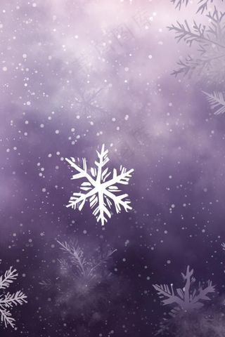 紫色夜景雪花唯美背景