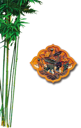 中国古风元素竹子菱形
