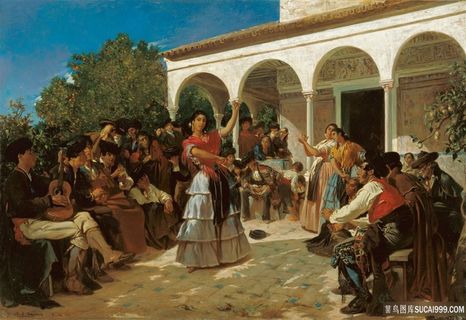 阿尔弗雷德 · 德霍登克，吉普赛人，在阿尔卡扎尔的花园里翩翩起舞