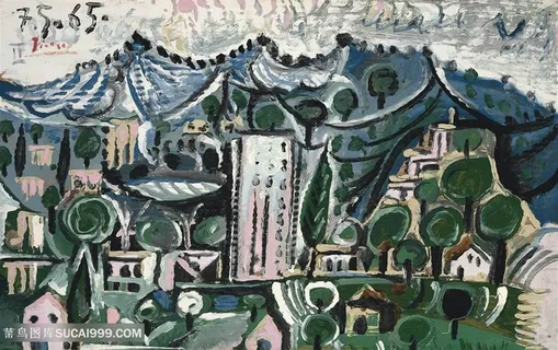 毕加索手绘时尚艺术装饰画挂画