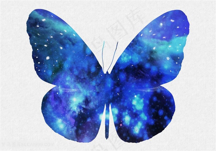 动物剪影炫彩蝴蝶