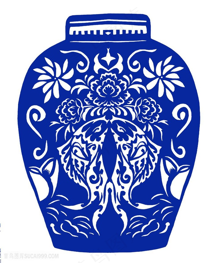 唯美花朵花瓶国粹青花瓷中国风图片