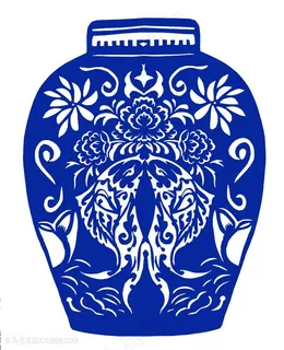 唯美花朵花瓶国粹青花瓷中国风图片