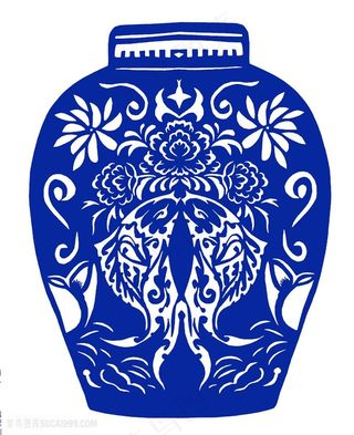 唯美花朵花瓶国粹青花瓷中国风图片