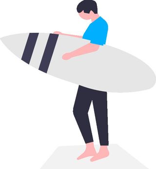 2.5d冲浪插画小图标素材