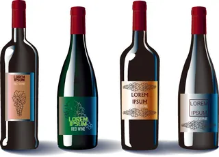 葡萄酒酒瓶设计矢量素材EPS