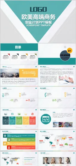 欧美高端商务风格PPT模版预览图