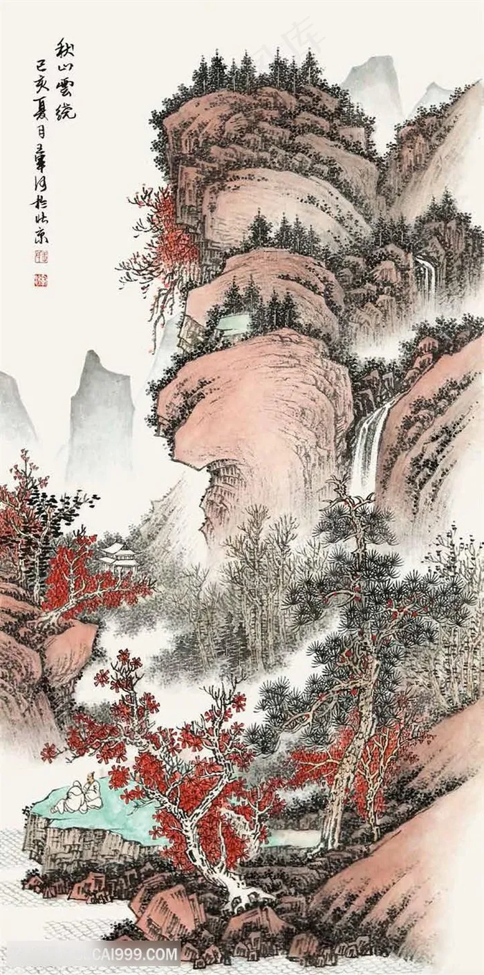 王军河《秋山云绕》