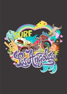 涂鸦艺术英文 手指动物机车 披萨西装