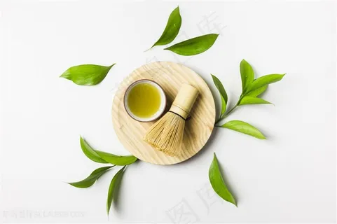绿色茶叶抹茶茶艺拍摄图片素材