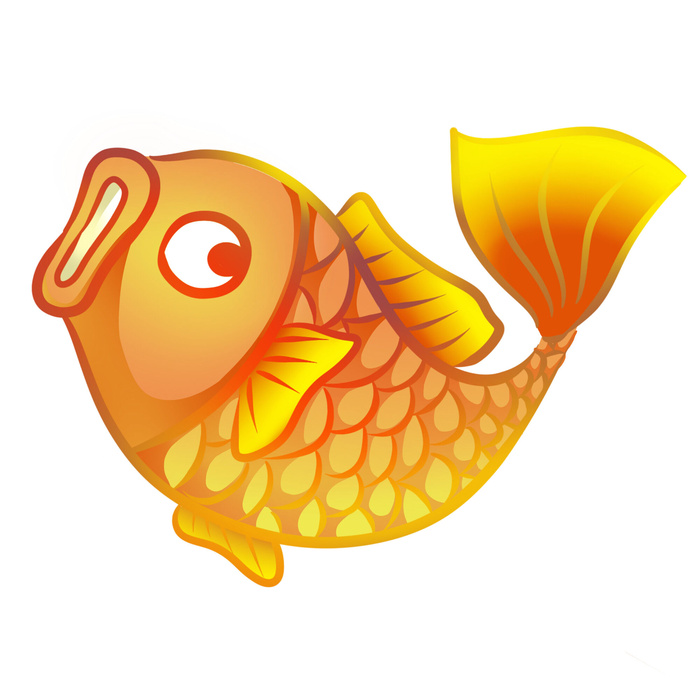 手绘烫金国潮中国风卡通锦鲤鱼金鱼插画装饰元素PSD设计素材