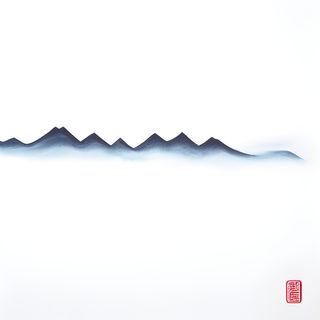 远处的山峰水墨风格png免抠