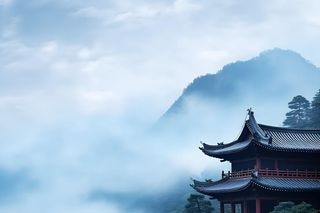 国风建筑意境背景