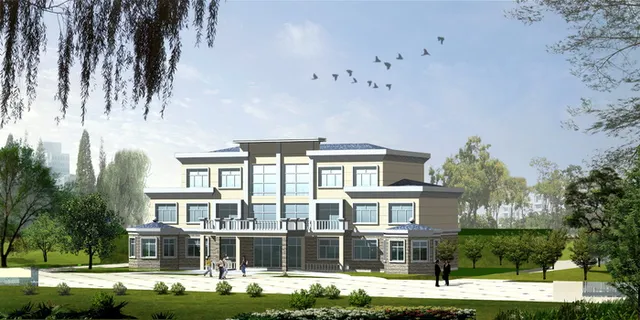 办公楼效果图 办公楼效果图