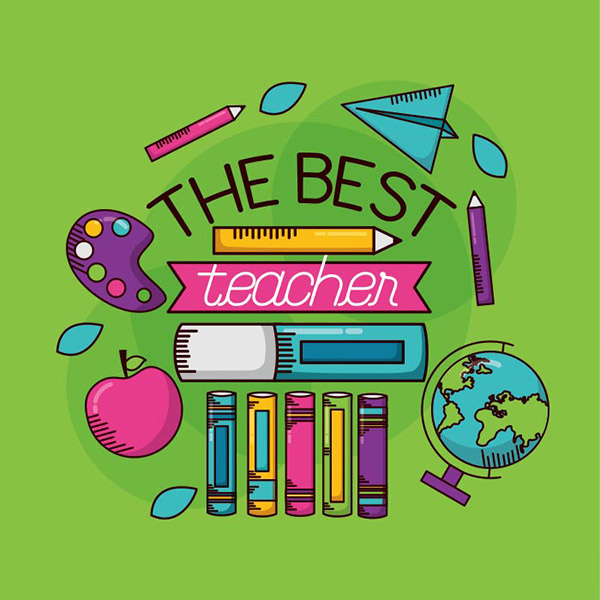 感恩节教师节手绘绿色背景