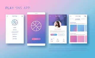 UI多页面包装展示手机APP交互界面样机长图概念PSD设计模板