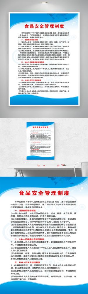 简洁食品安全知识展板模板