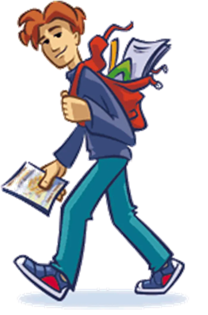 男孩上学卡通简笔少儿兴趣班