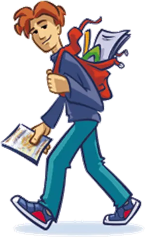 男孩上学卡通简笔少儿兴趣班