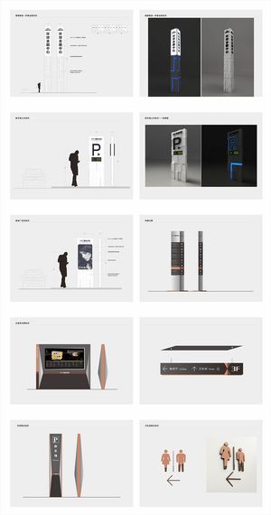 全套商务金融中心导视牌设计