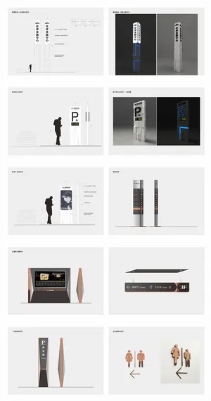 全套商务金融中心导视牌设计