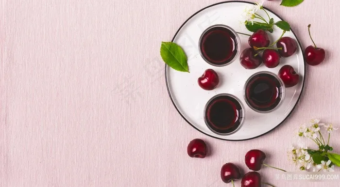 鲜美可口的大红樱桃车厘子图片素材