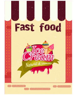 食物标签矢量素材汉堡店快餐标签矢量图AI格式