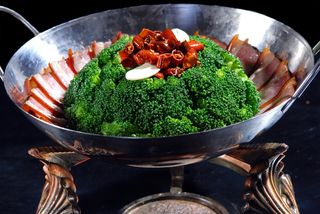 干锅美食焖锅湘菜麻辣香辣纸锅干锅西兰花