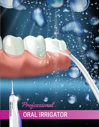 矢量口腔牙刷与冲洗器广告