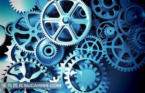蓝色绚丽齿轮工业科技图
