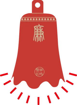 红色钟形状素材免扣手绘