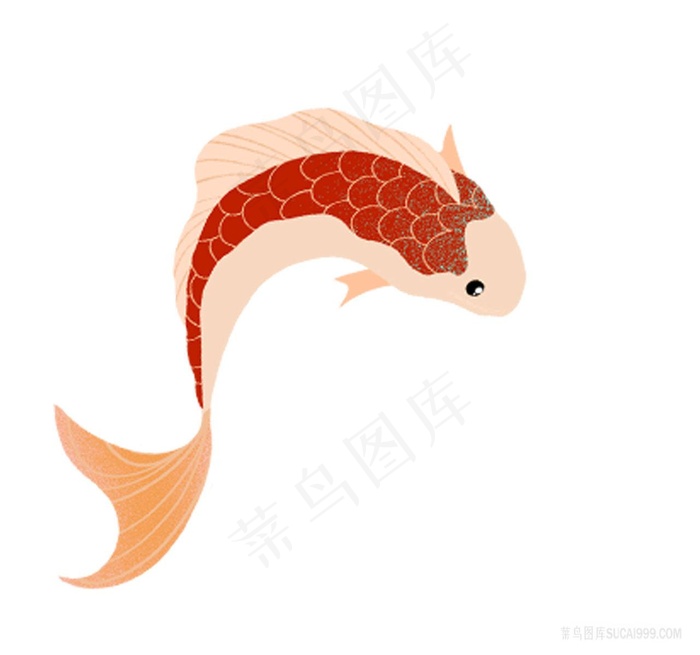 简单绘画锦鲤png插画图片