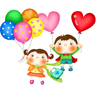 男孩女孩玩气球