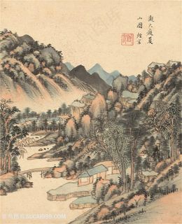 烟客擬大痴夏山图国画图片