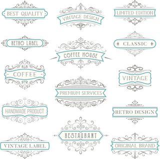 欧式复古线条边框花纹AI矢量LOGO角框花边分割线设计PSD卡片素材