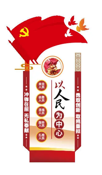 竖版党员示范岗党建文化墙ai矢量模版下载