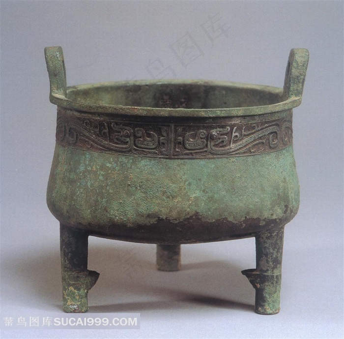 古典青铜三角香炉高清素材