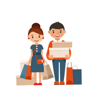 男女情侣购物逛街插图