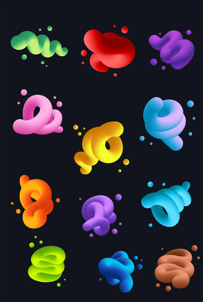 矢量流体形状ai矢量模版下载