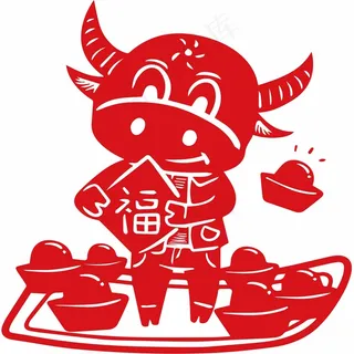 牛年剪纸 剪纸风元素