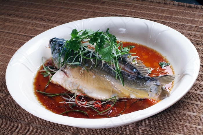 河鲜清蒸裸斑美食素材中华美食