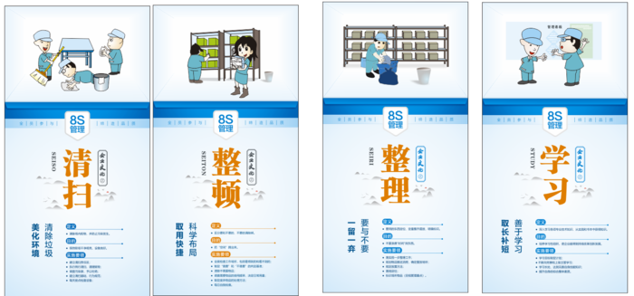 安全生产企业展板8s管理清扫cdr矢量模版下载
