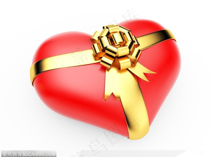 浪漫情人节-红心绑着的丝带